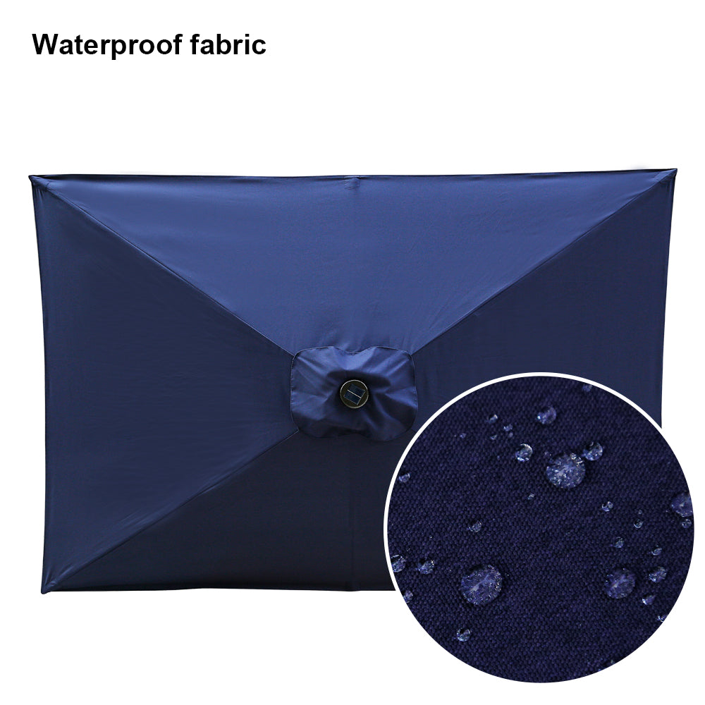 10' x 6'5 Rectangular Lighted Market Umbrella-Boyel Living