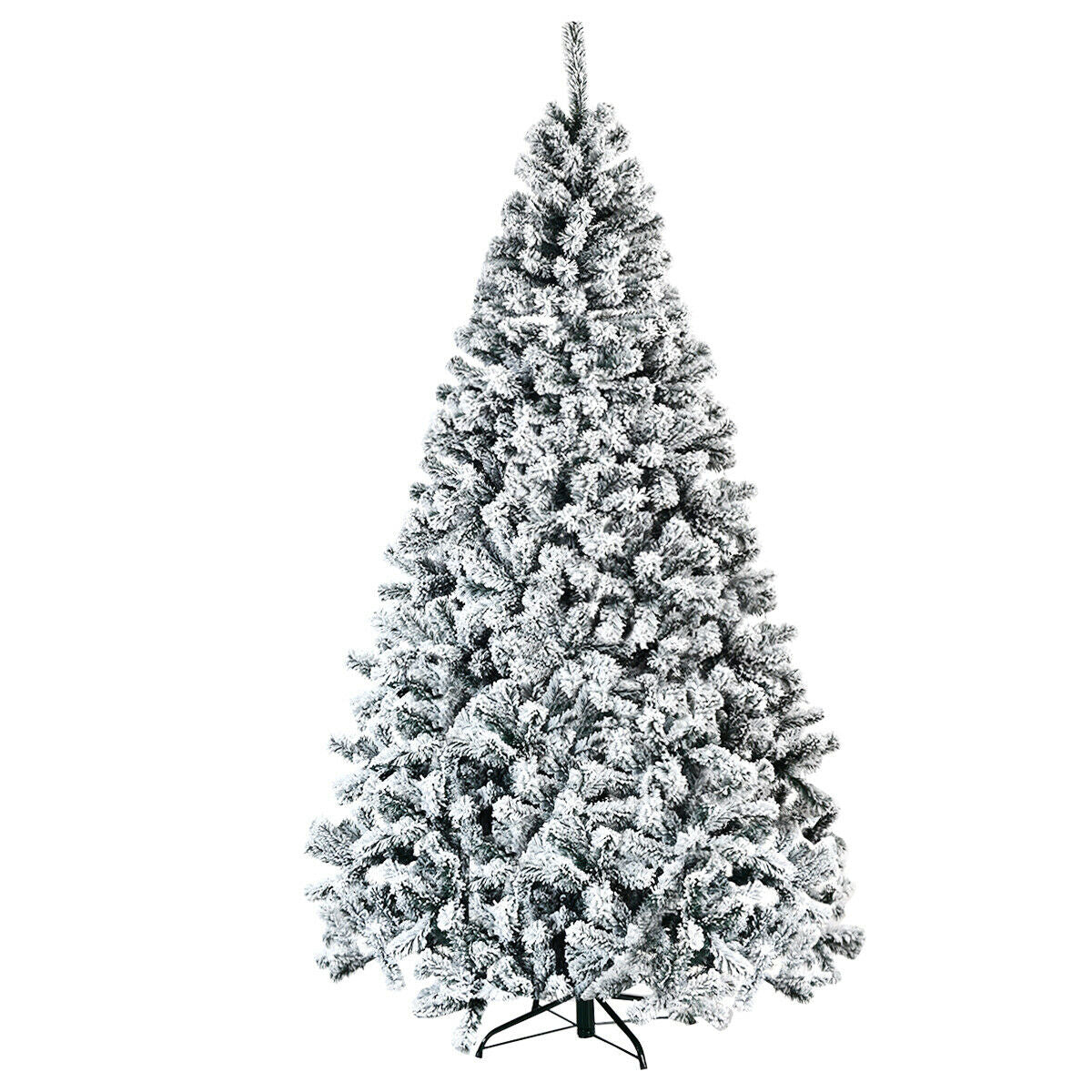 7.5 Feet Snow Flocked Hinged Artificial Christmas Tree-Boyel Living