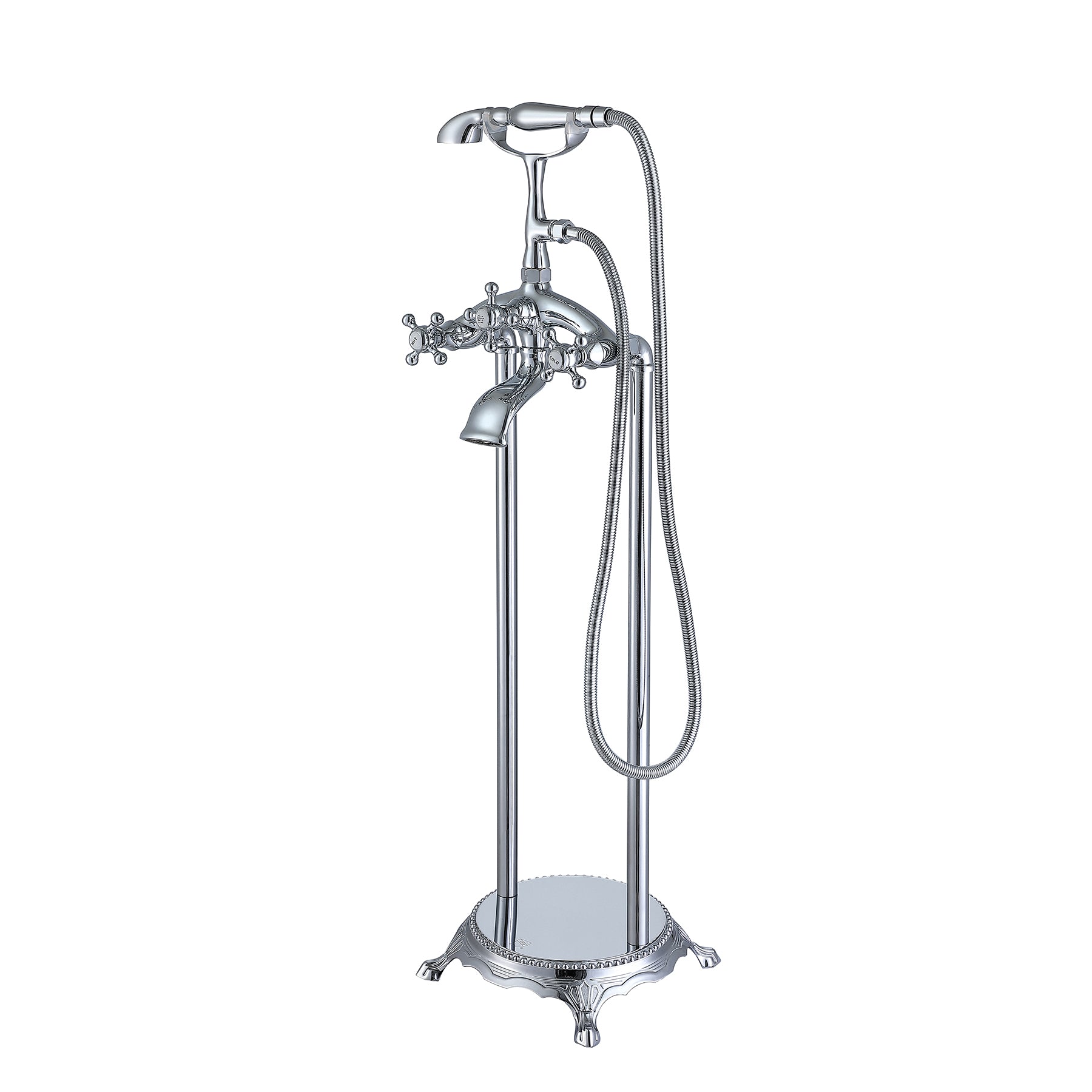 Modern Classic Stand-alone Bathtub Faucet With Hand Shower and Shower Hose-Boyel Living