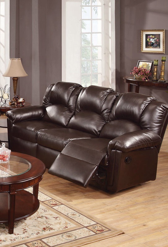 Motion Sofa 1pc Couch Living Room Furniture Brown Bonded Leather-Boyel Living