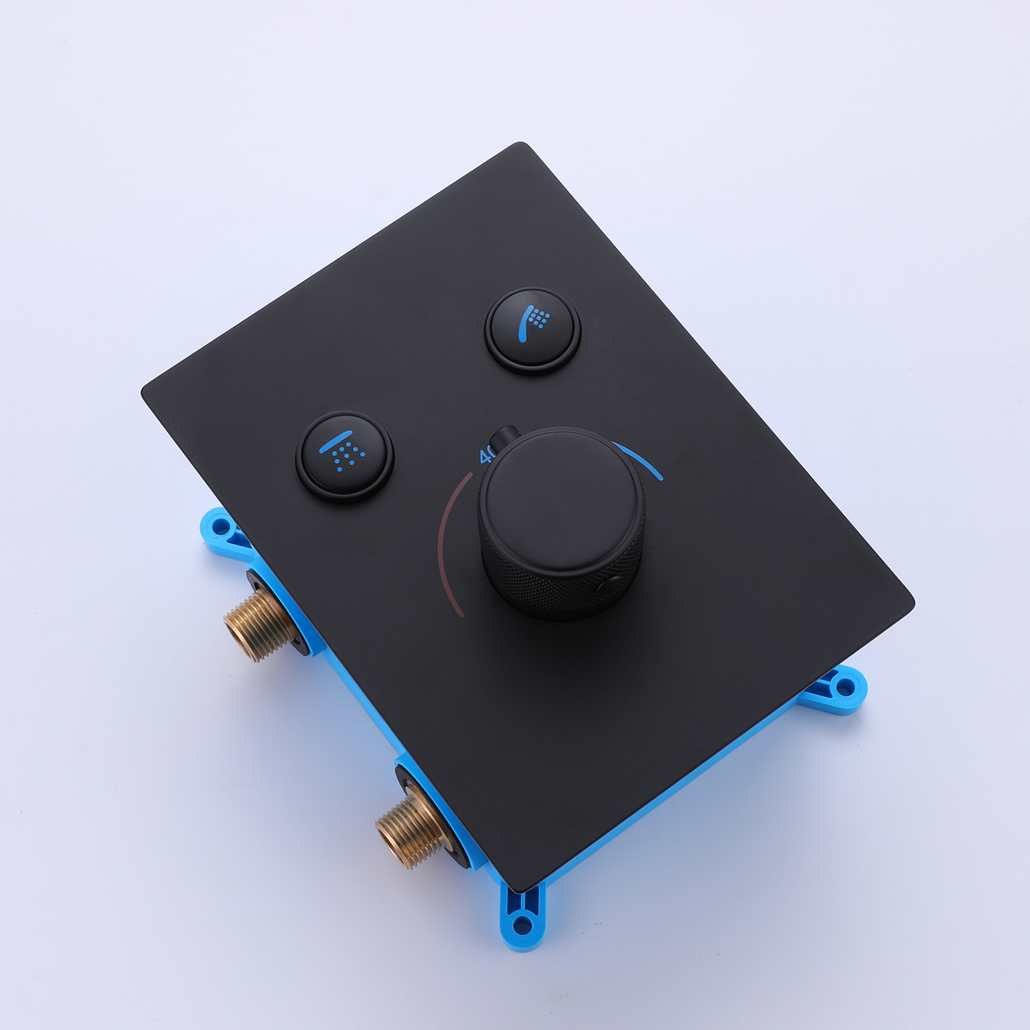 Thermostatic 12 in. Wall Mount Dual Shower Heads Shower System with Handheld in Matte Black-Boyel Living