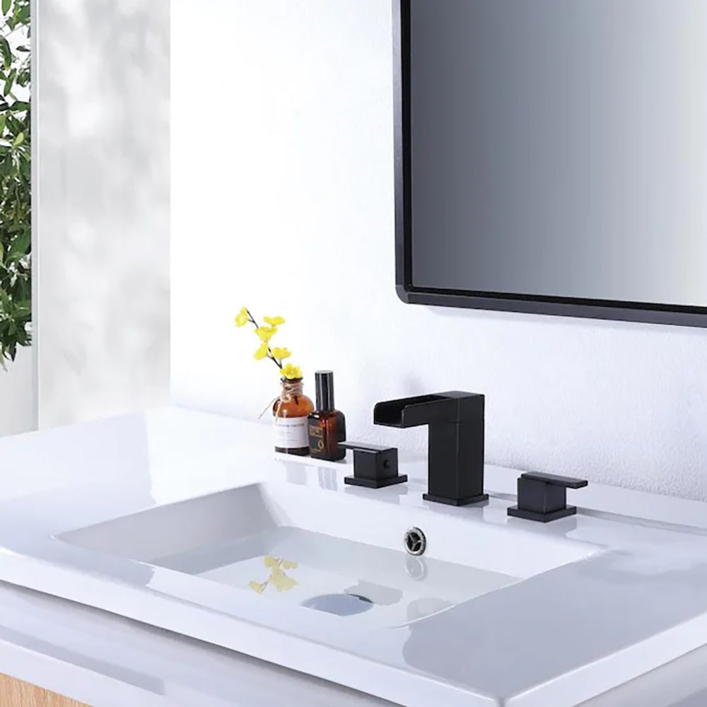 2Handle Waterfall Bath Vanity Faucets, Waterfall Bathroom Sink Faucet