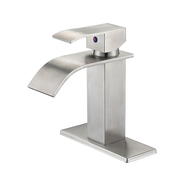 Waterfall Spout Bathroom Faucet,Single Handle Bathroom Vanity Sink Faucet-Boyel Living