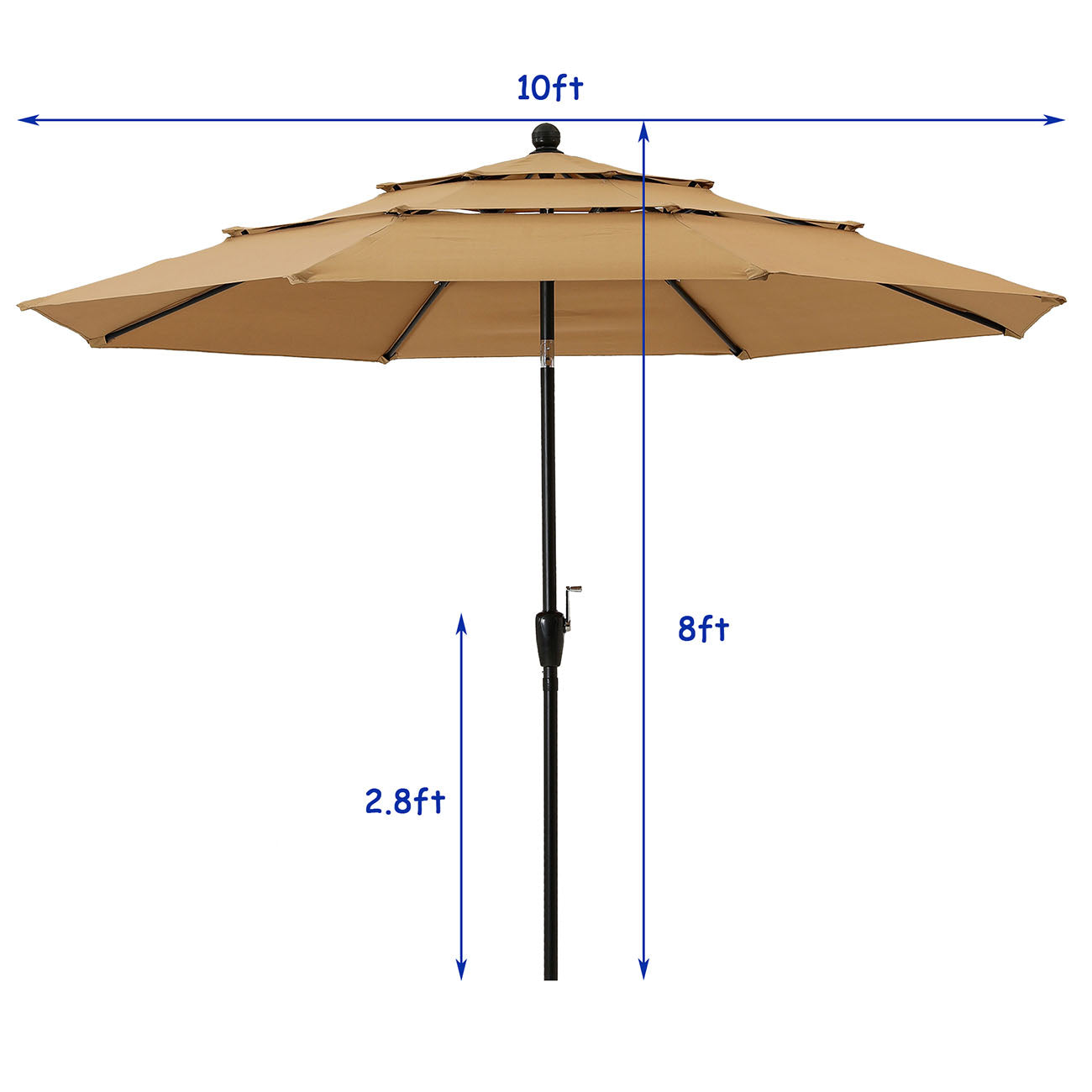 Boyel Living 10ft Patio Umbrella with Double Airvent (Beige)-Boyel Living