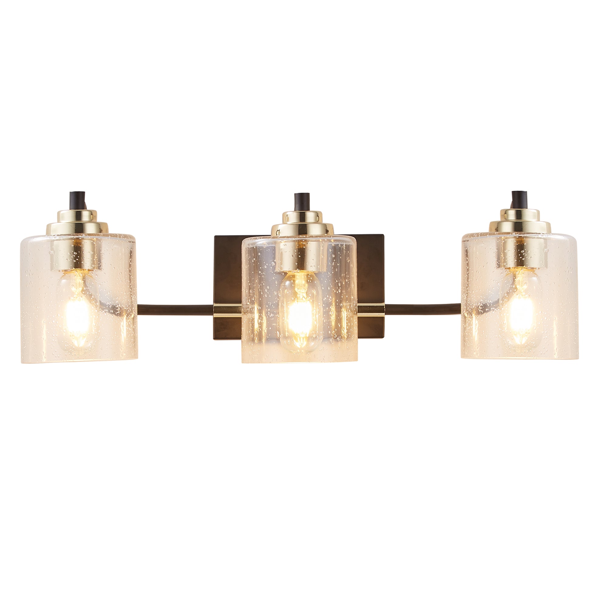 3-Lights Modern Vanity Bathroom Lamp with Bubble Glass Shades Wall Mount Light Fixtures (Exclude Bulb)-Boyel Living