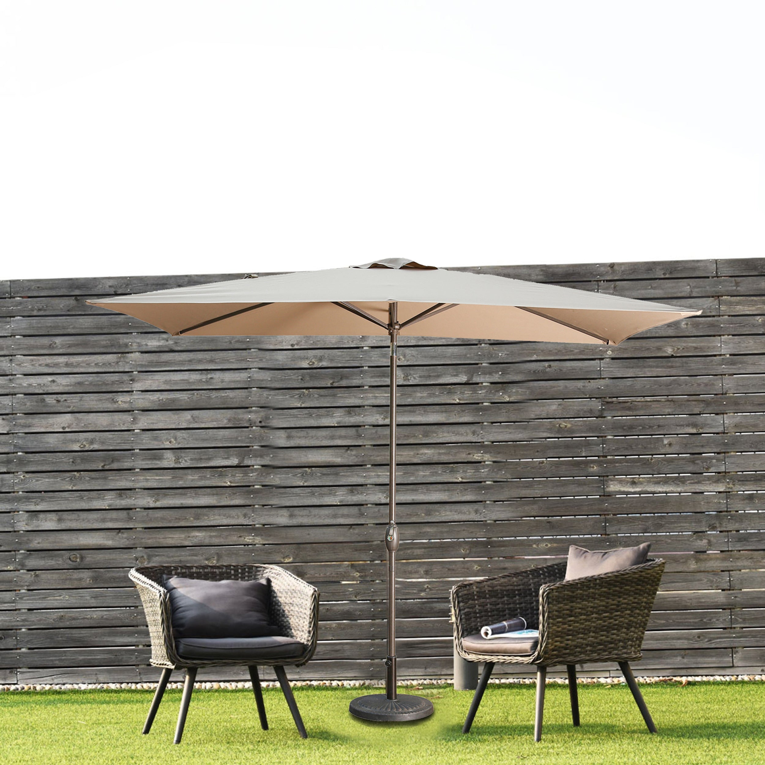 10' x 6'5 Rectangular Lighted Market Umbrella-Boyel Living