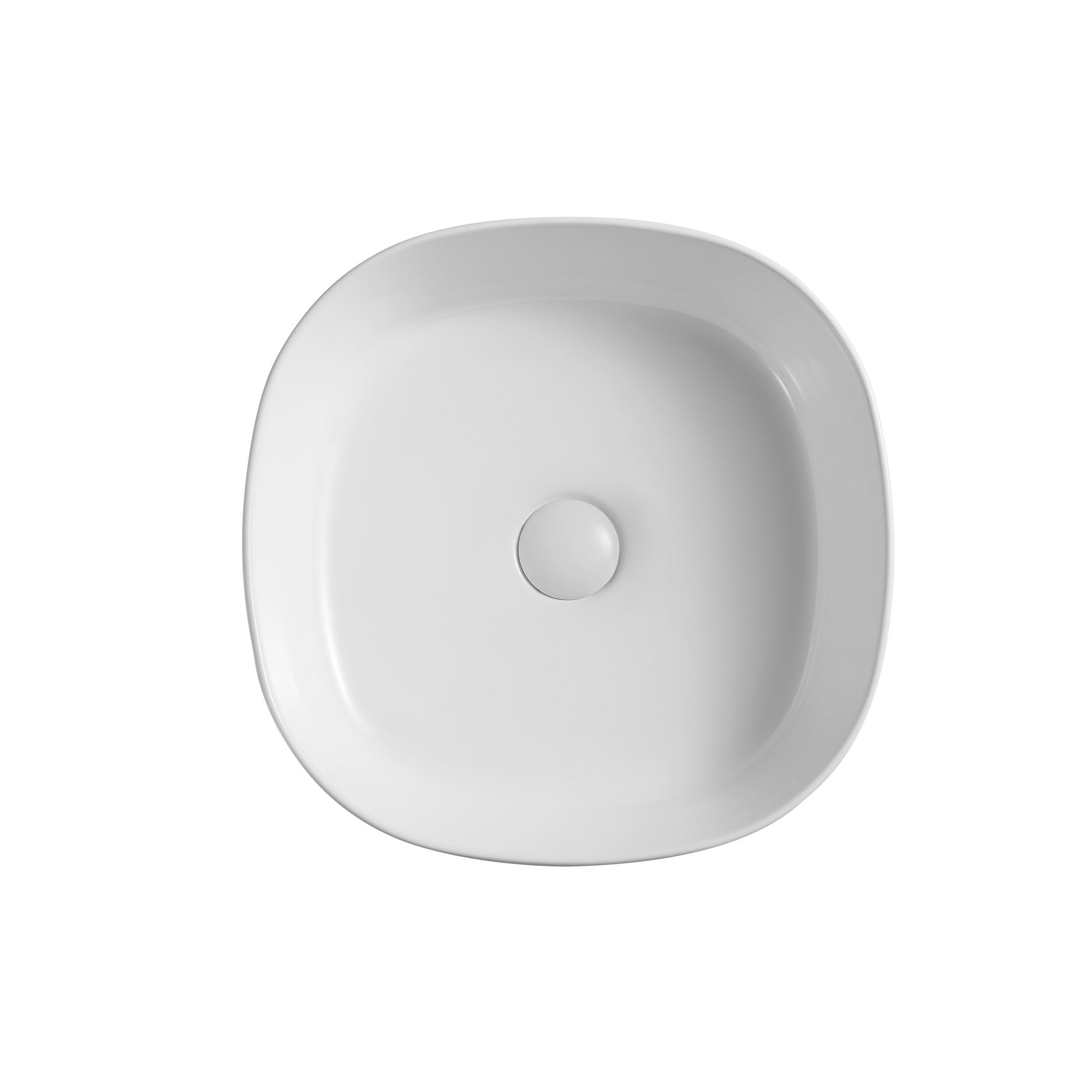 Ceramic Square Above Counter White Bathroom Sink Art Basin-Boyel Living