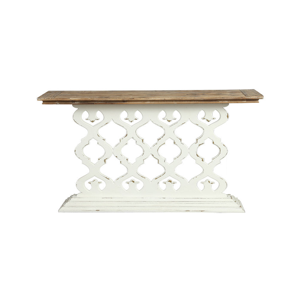 Antique Design 56 in. Length White Rectangle MDF Console Table Suitable for Living Room-Boyel Living