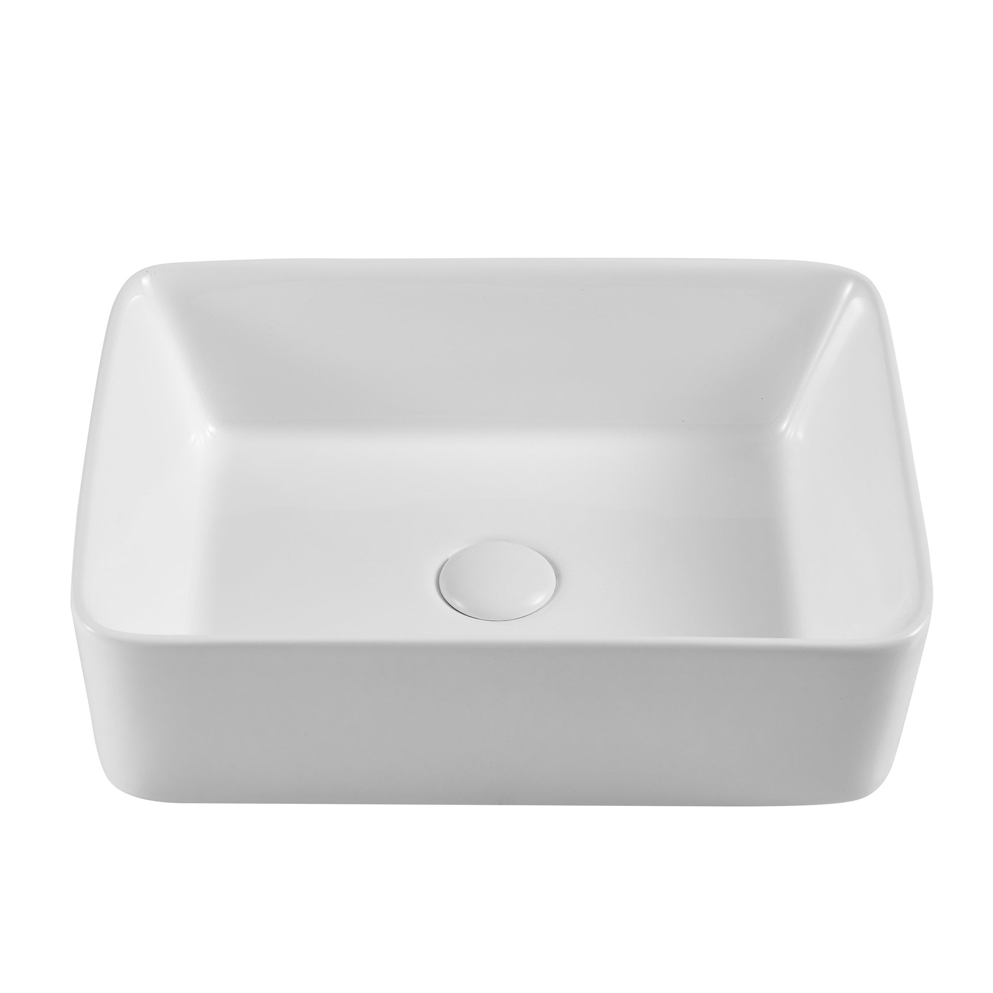 Ceramic Rectangular Above Counter White Bathroom Sink Art Basin-Boyel Living