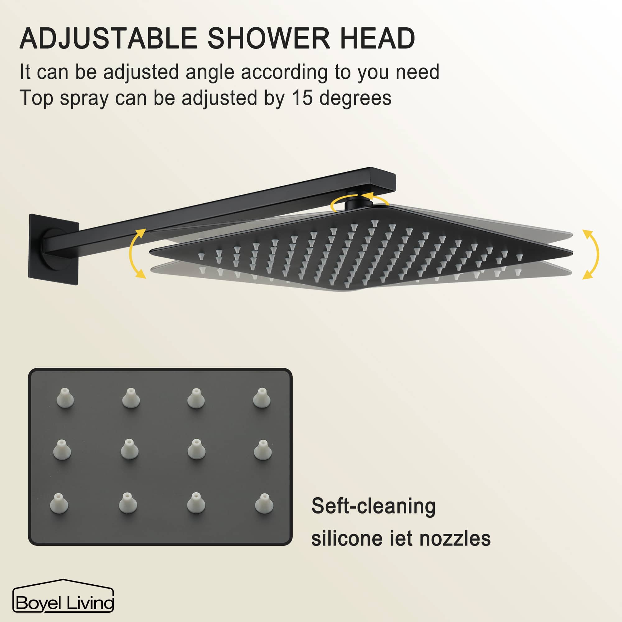Boyel Living Rain Shower System with 10 in. Adjustable Shower Head-Boyel Living