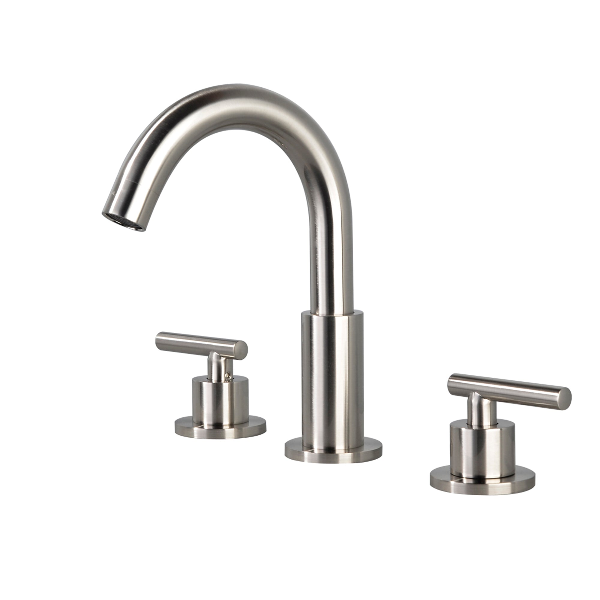 Boyel Living 8 in. Widespread 2-Handle Mid-Arc Bathroom Faucet with Valve and cUPC Water Supply Lines in Brushed Nickel-Boyel Living