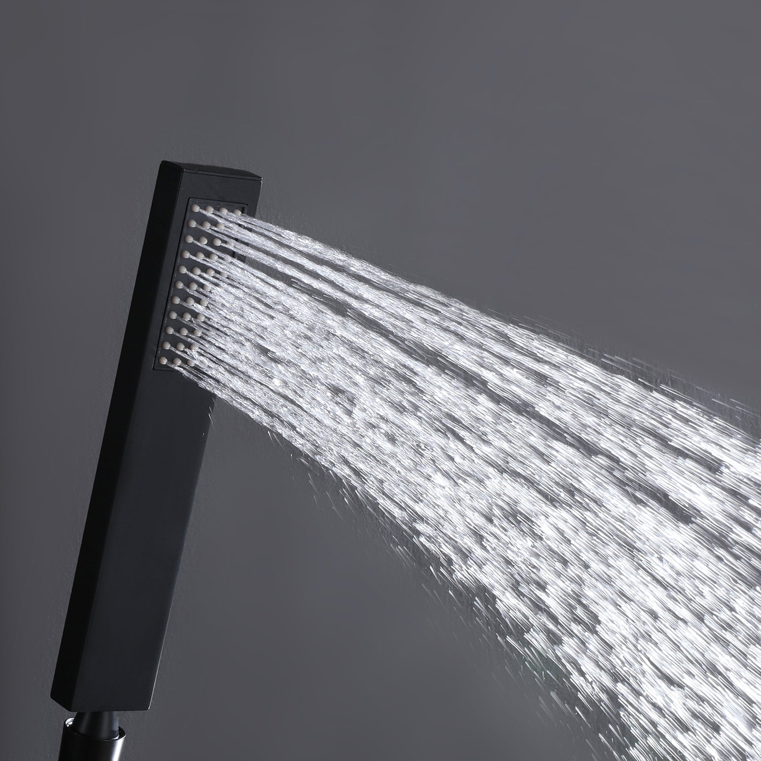 Boyel Living 10 in. Square Shower System Bathroom Shower Towers with Hand-Shower in Black-Boyel Living