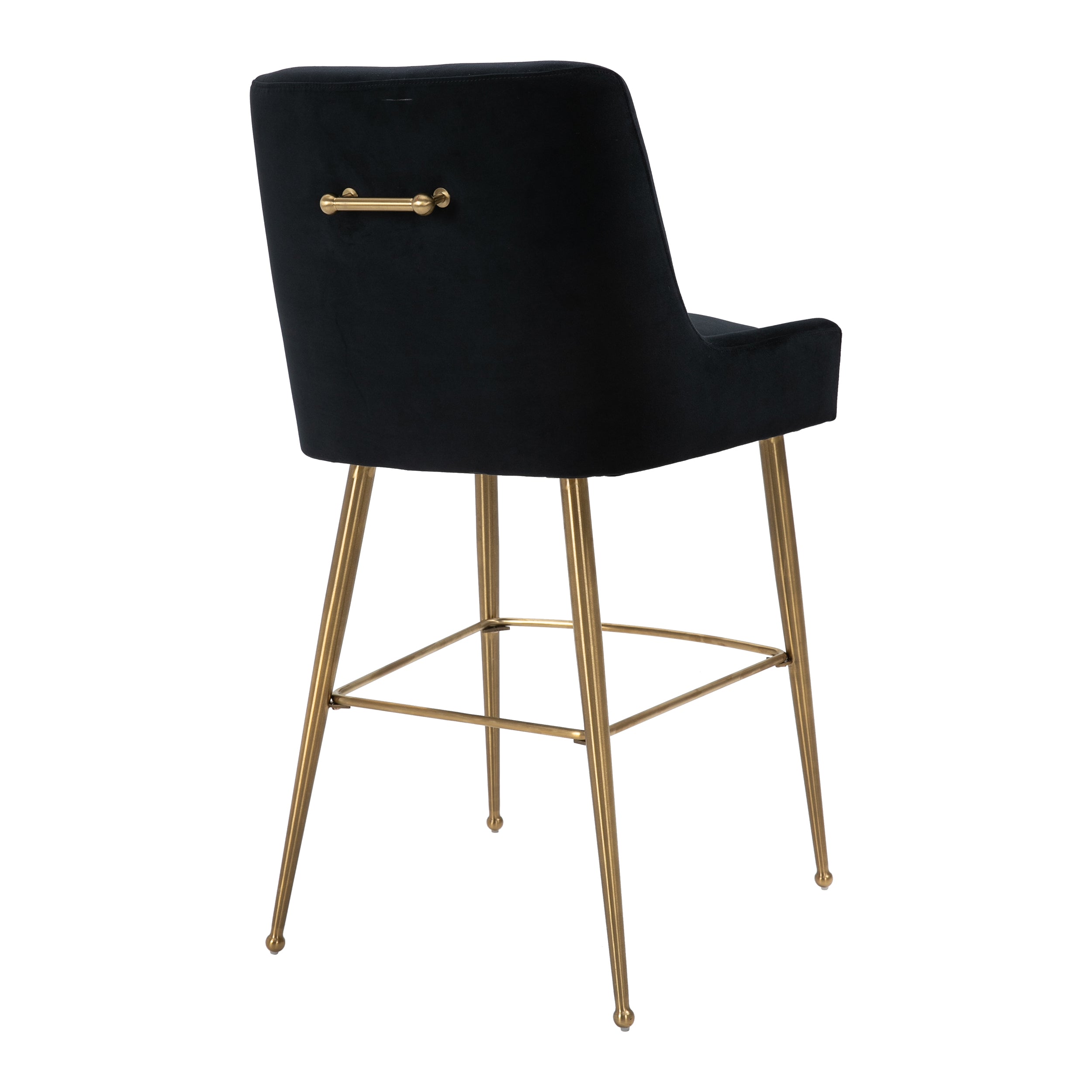 Counter & Bar Stool with Back, Golden Brushed Legs (Set of 2)-Boyel Living