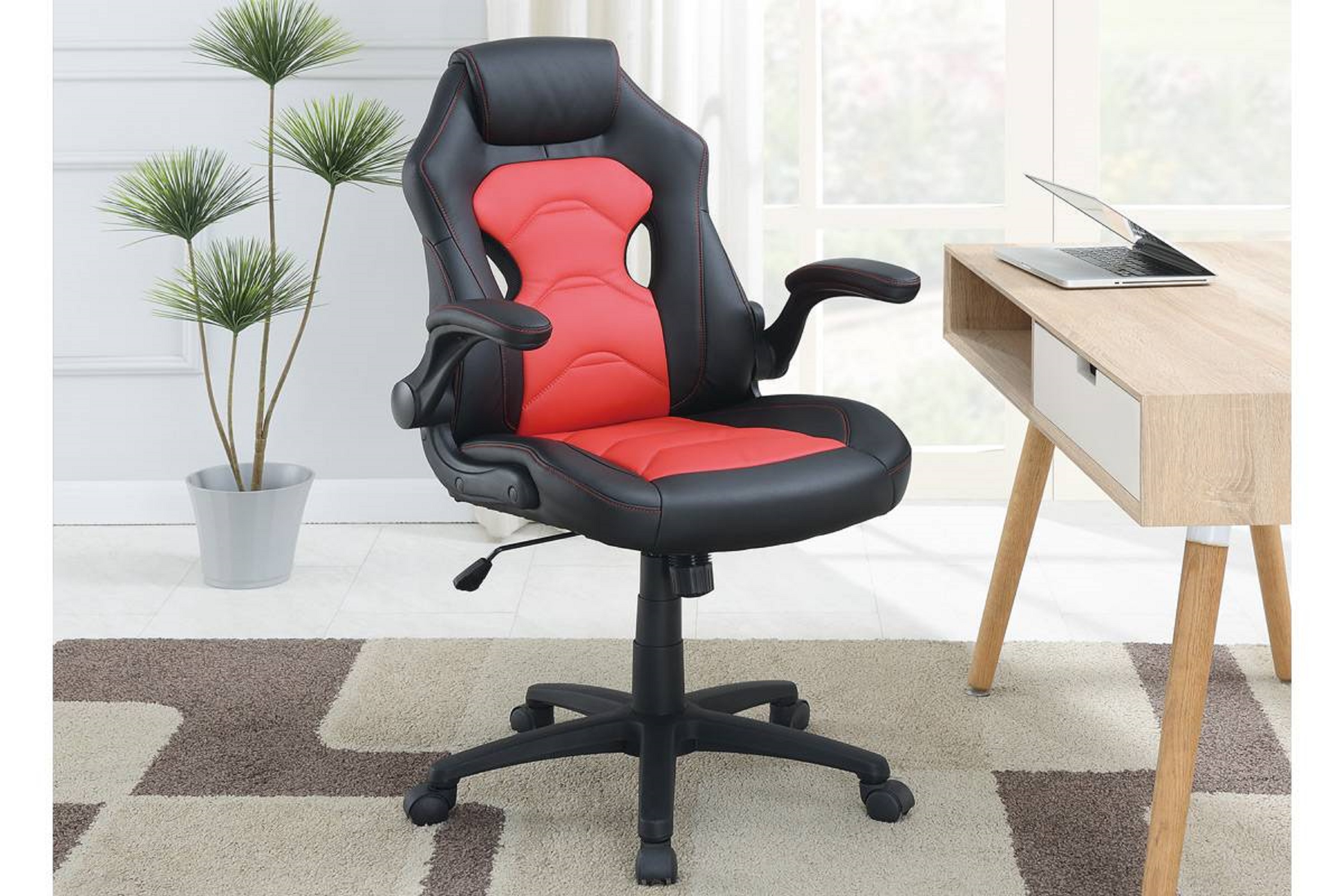 Office Chair Upholstered 1pc Comfort Chair Relax Gaming Office Chair Work Black And Red Color-Boyel Living