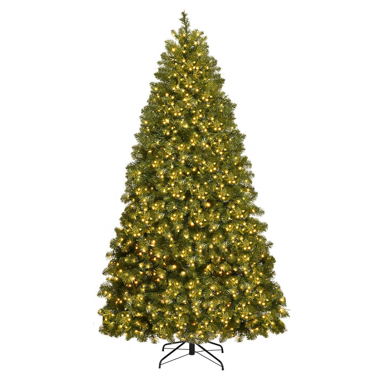 Pre-Lit Artificial PVC Christmas Tree with LED Lights and Stand-7'-Boyel Living