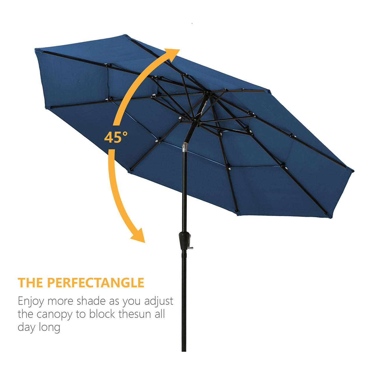 Boyel Living 10ft Patio Umbrella with Double Airvent (Navy)-Boyel Living