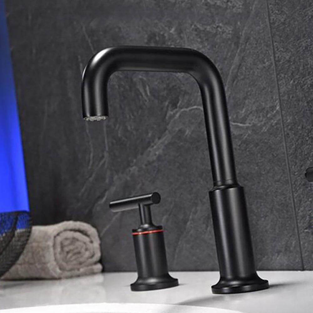 Matte Black Widespread Bathroom Sink Faucet with With CUPC Water Supply Hose and Cartridge-Boyel Living