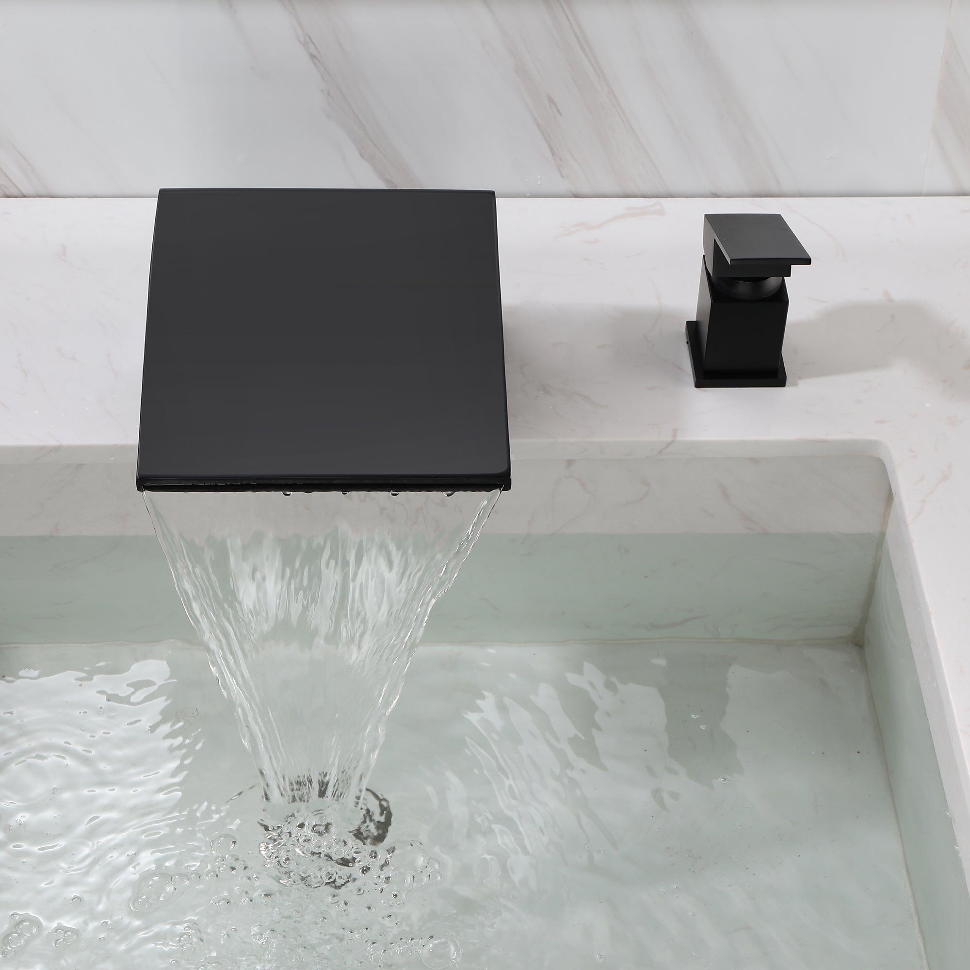 Boyel Living 8 in. Widespread Single Handle Bathroom Faucet with cUPC Hose in Matte Black-Boyel Living