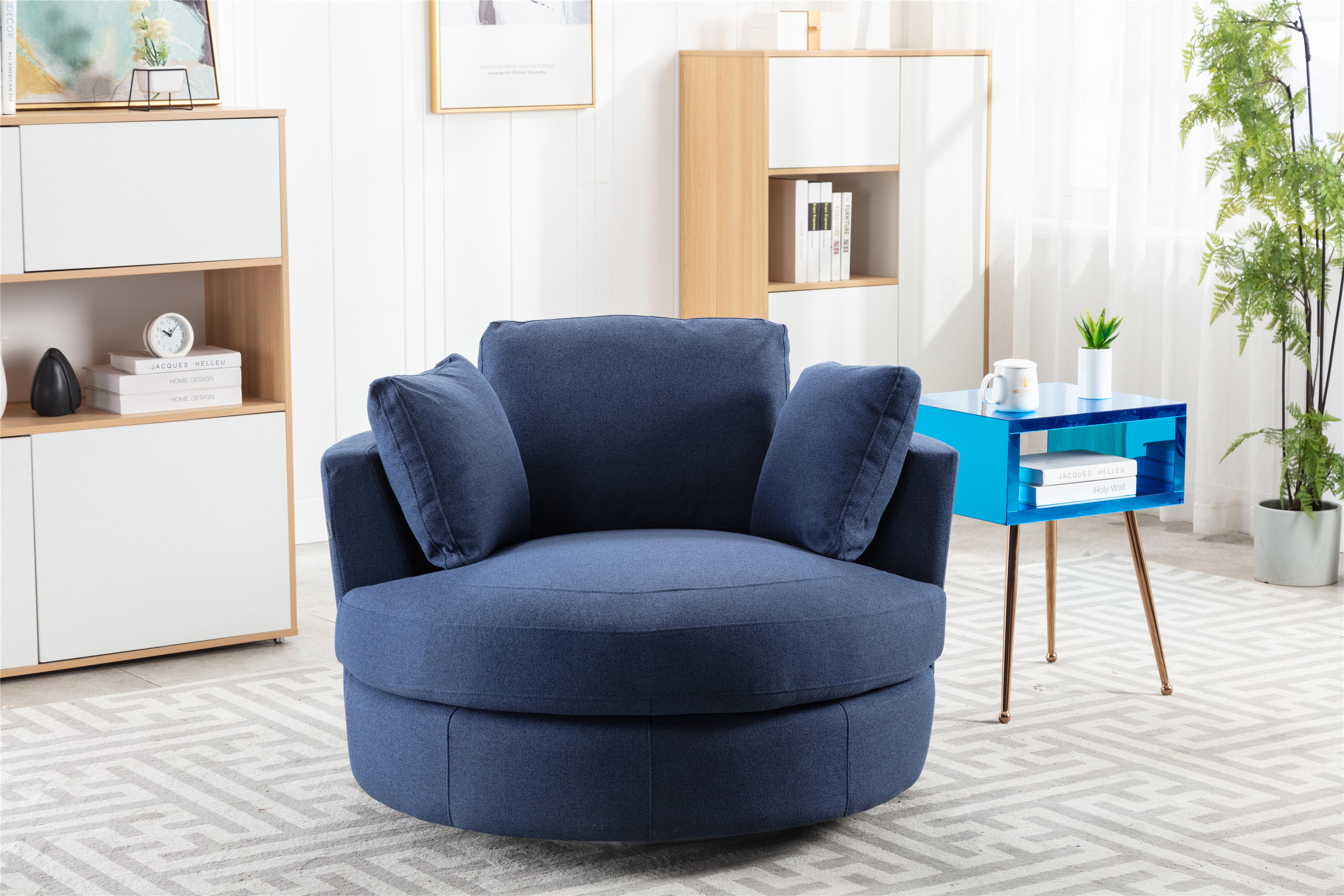 Modern&nbsp; Akili swivel accent chair&nbsp; barrel chair&nbsp; for hotel living room Modern&nbsp; leisure chair-Boyel Living