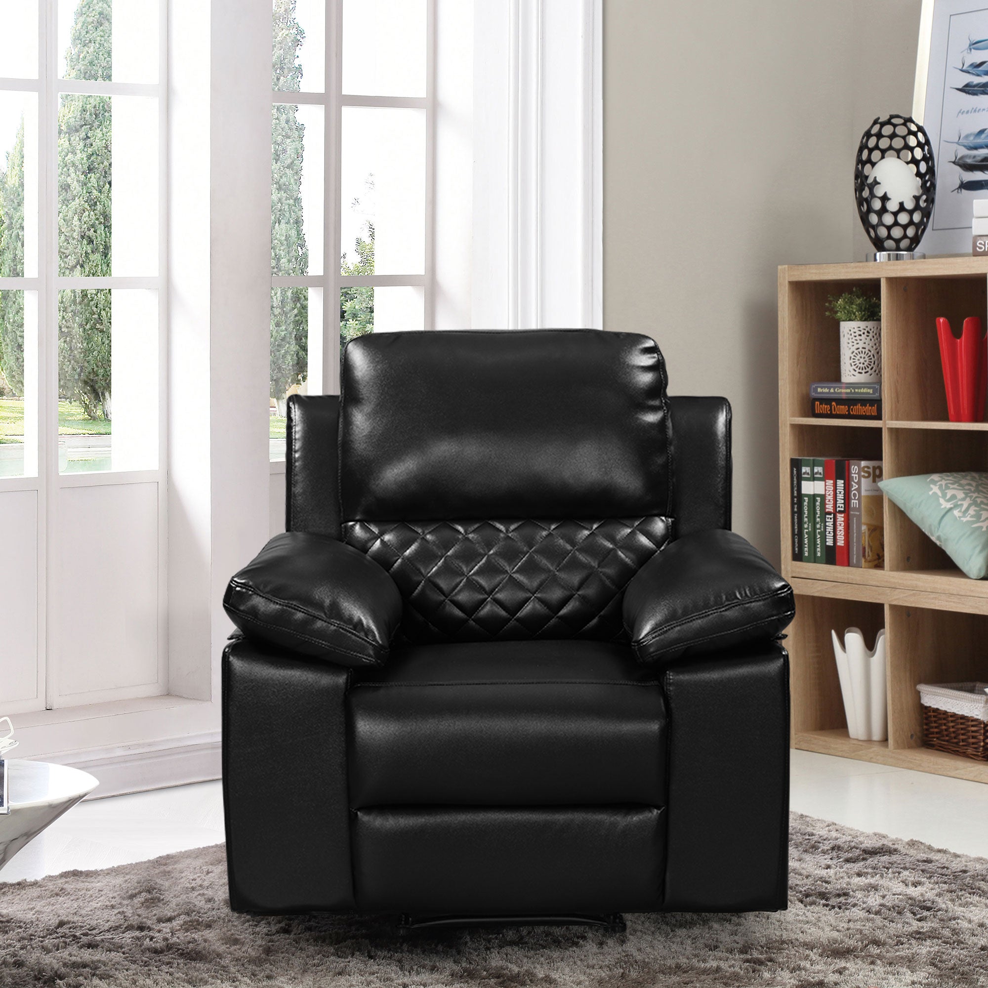 Modern Design Air Leather and PVC Manual Recliner Chair Home Theater Seating