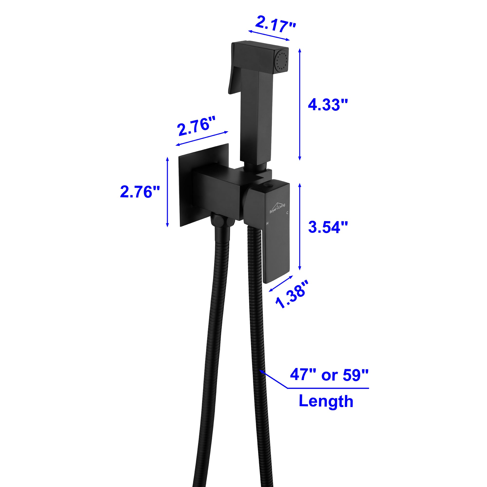Boyel Living Wall Mount Single-Handle Bidet Faucet with Handle and Mixer Body-Boyel Living