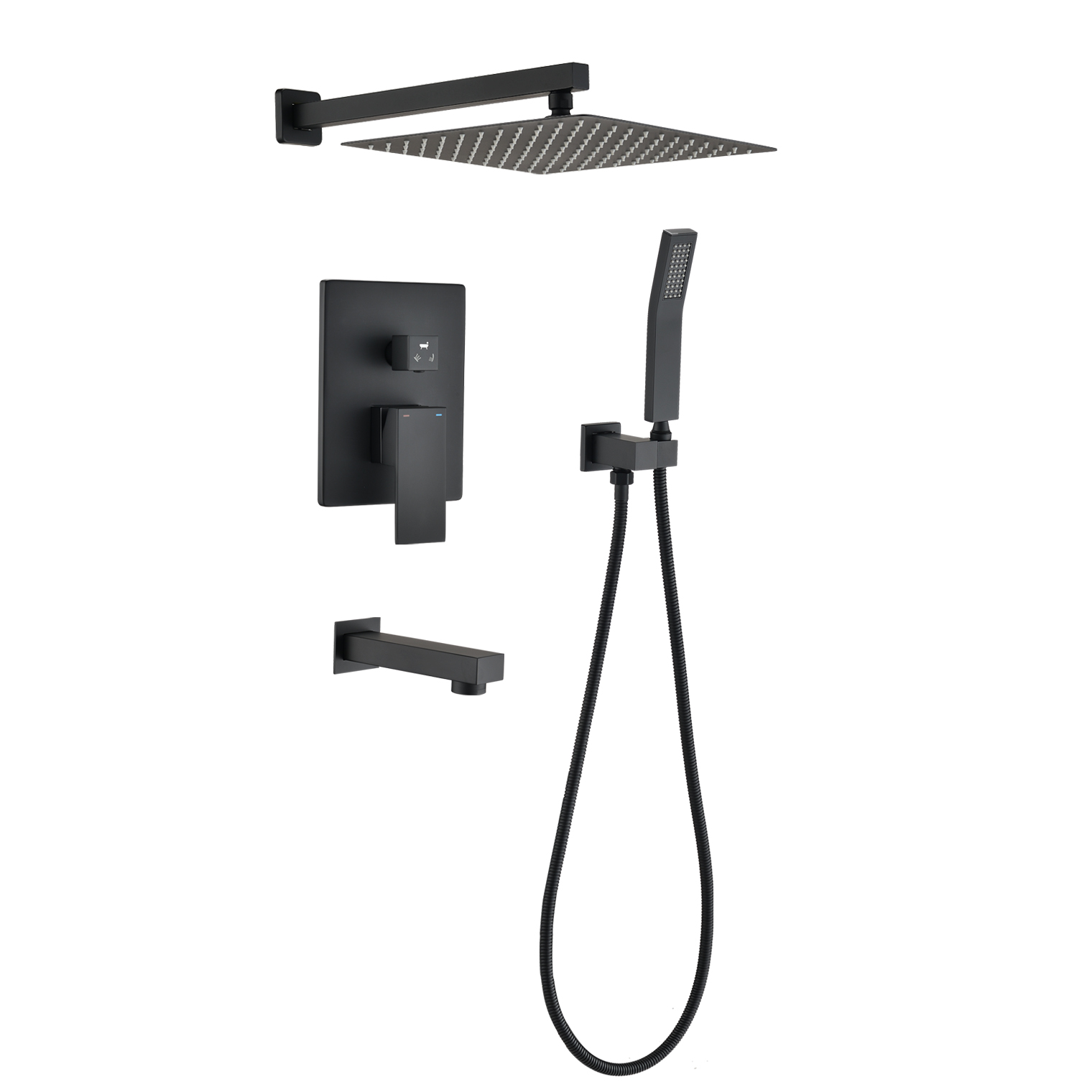 10 Inch Shower Head Kit Shower System Shower Faucet With Tub Spout Faucet And Hand-held Pressure Balance-Boyel Living