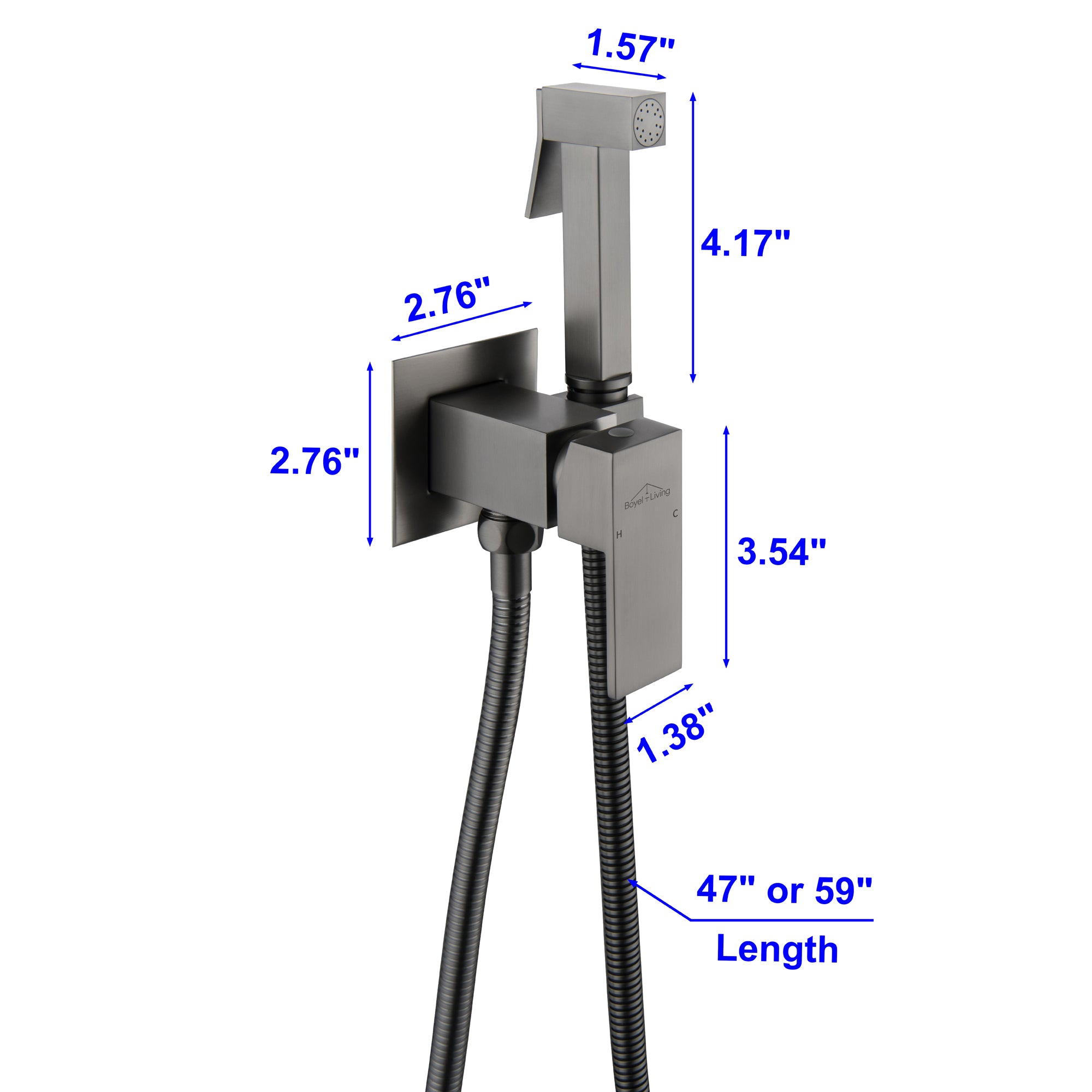 Boyel Living Wall Mount Single-Handle Bidet Faucet with Handle and Mixer Body-Boyel Living