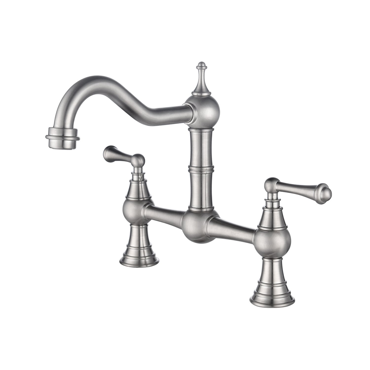 Double Handle Widespread Kitchen Faucet with Traditional Handles-Boyel Living