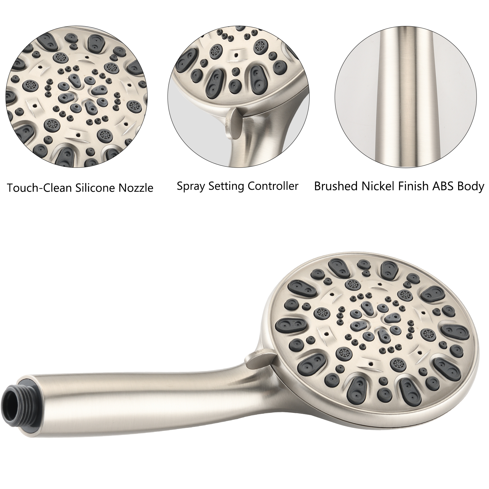 Shower Head System with Touch-Clean Nozzles