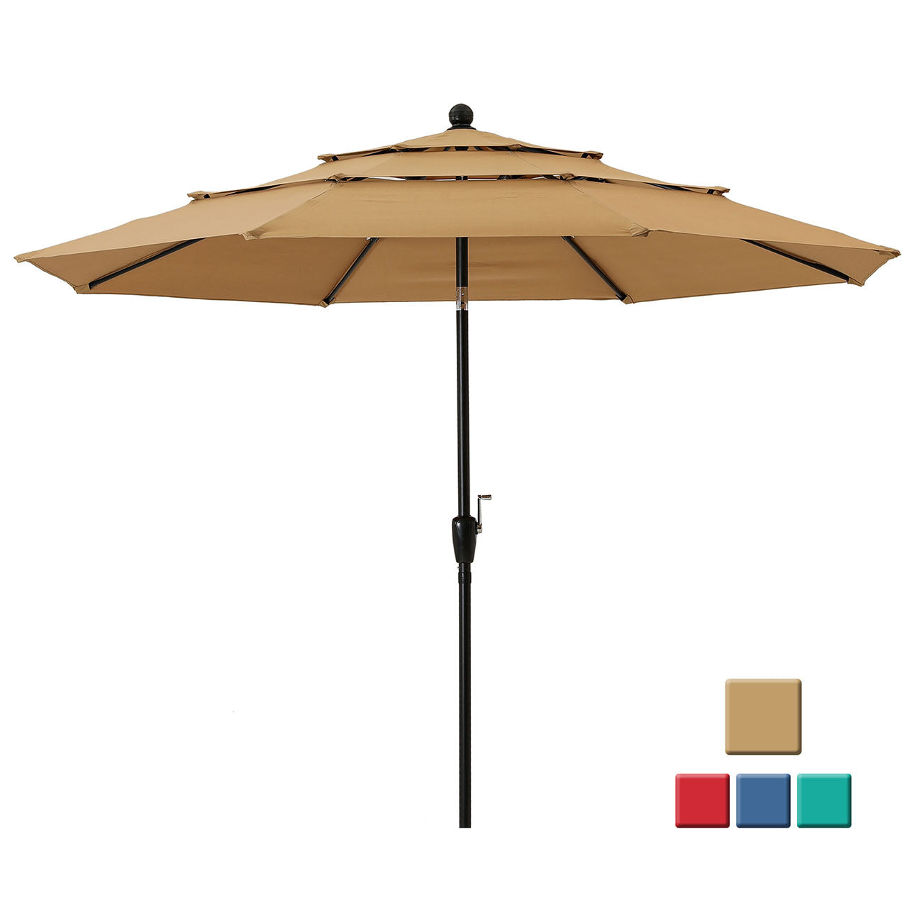 Boyel Living 10ft Patio Umbrella with Double Airvent (Beige)-Boyel Living