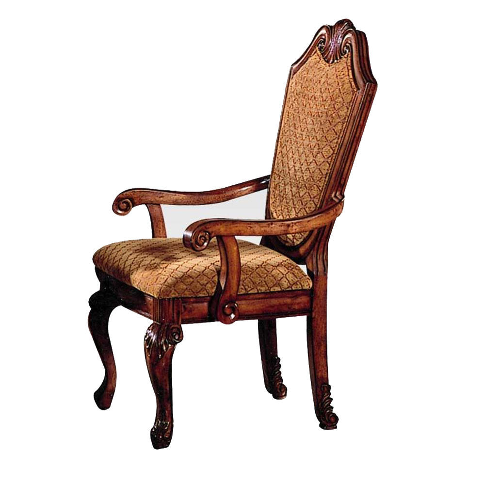 ACME Chateau De Ville Arm Chair (Set-2) in Fabric & Cherry-Boyel Living