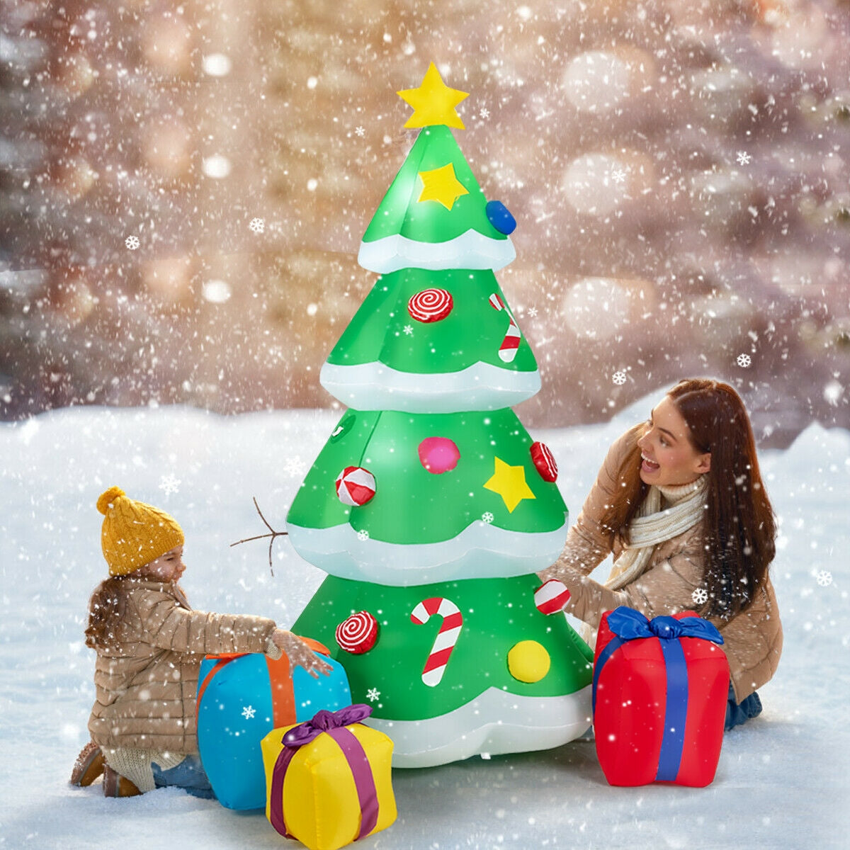 Giant Inflatable Christmas Tree with 3 Gift Wrapped Boxes-Boyel Living