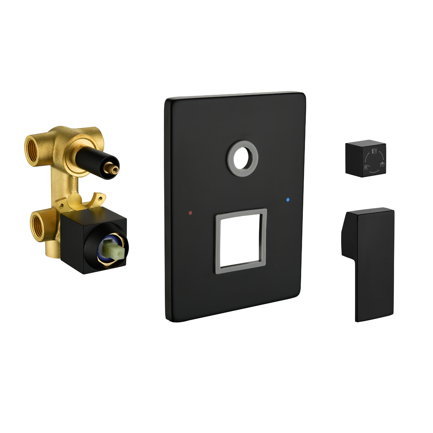 Boyel Living 10 in. Rainfall Top Spray Wall Mount Shower Head Set with 4 Massage Side Spray in Matte Black-Boyel Living