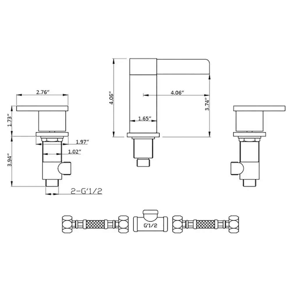 2-Handle Waterfall Bath Vanity Faucets, Waterfall Bathroom Sink Faucet 3 Hole-Boyel Living