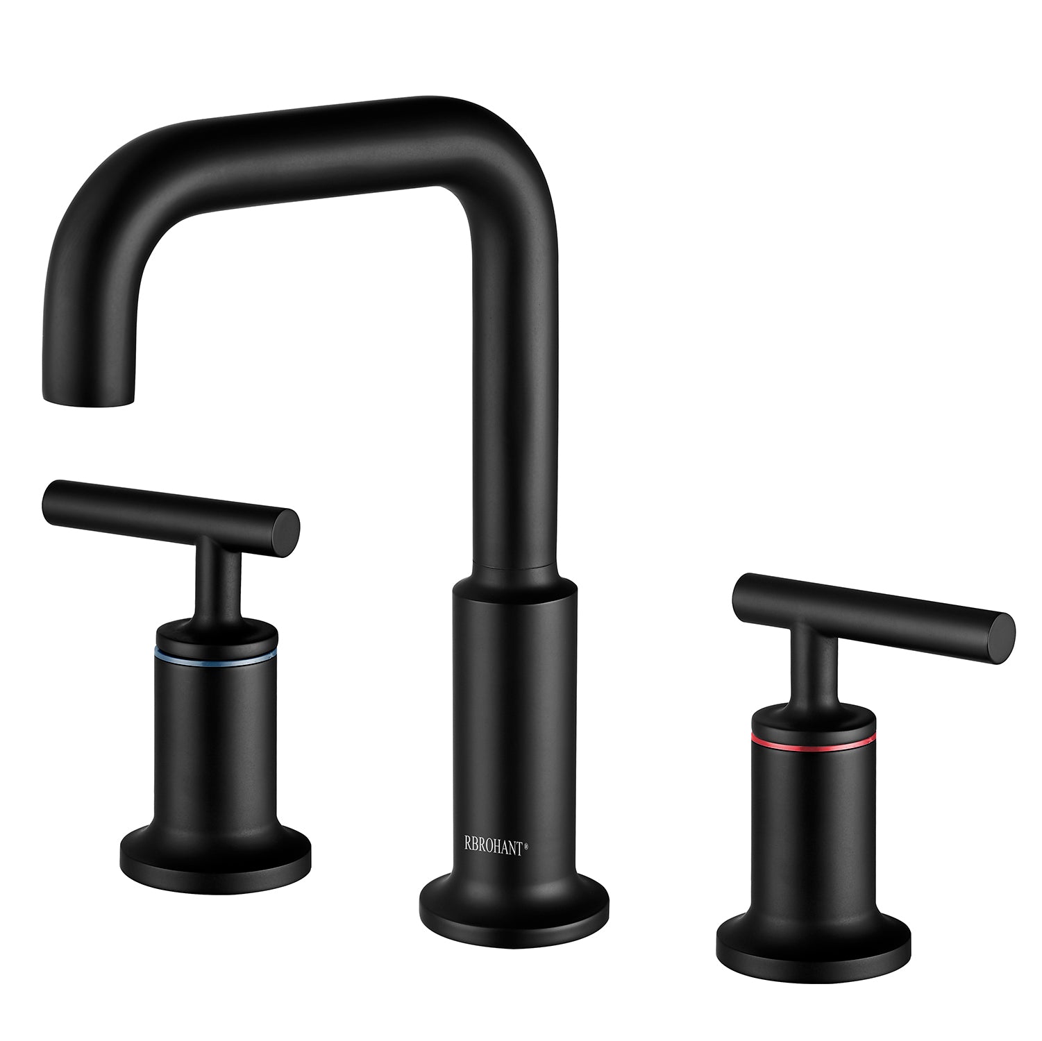 Boyel Living 8 in. Widespread 2-Handle High-Arc Bathroom Faucet with Ceramic Disk Valve in Matte Black-Boyel Living