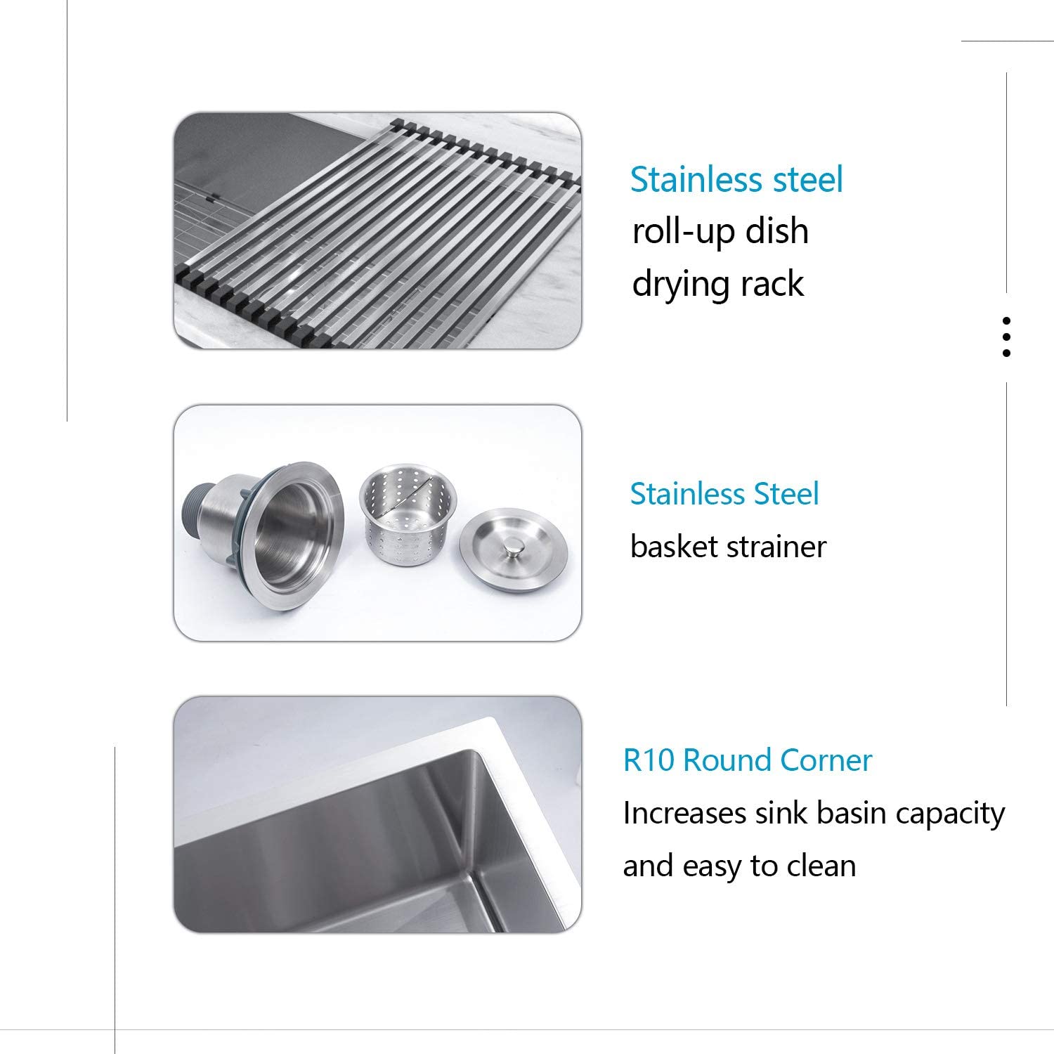 Brushed Nickel 16 gauge Stainless Steel 33 in. Single Bowl Farmhouse Apron Kitchen Sink with Bottom Grid and Basket Strainer 