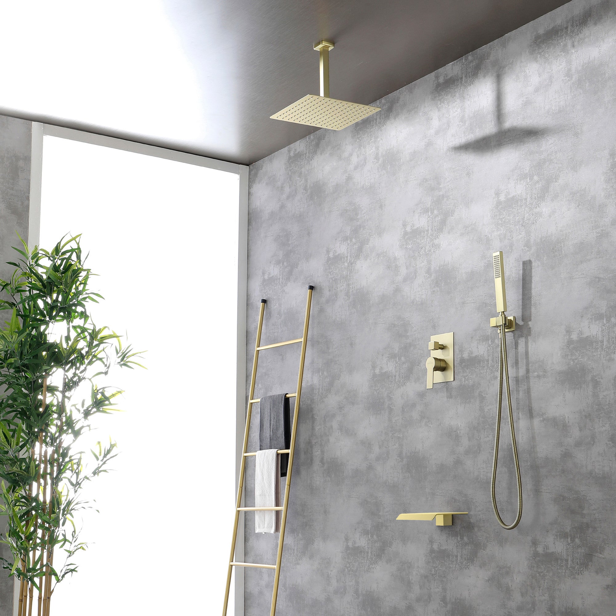 Boyel Living Modern Shower Head System Ceiling Mount 12 in. Dual Shower Heads System-Boyel Living