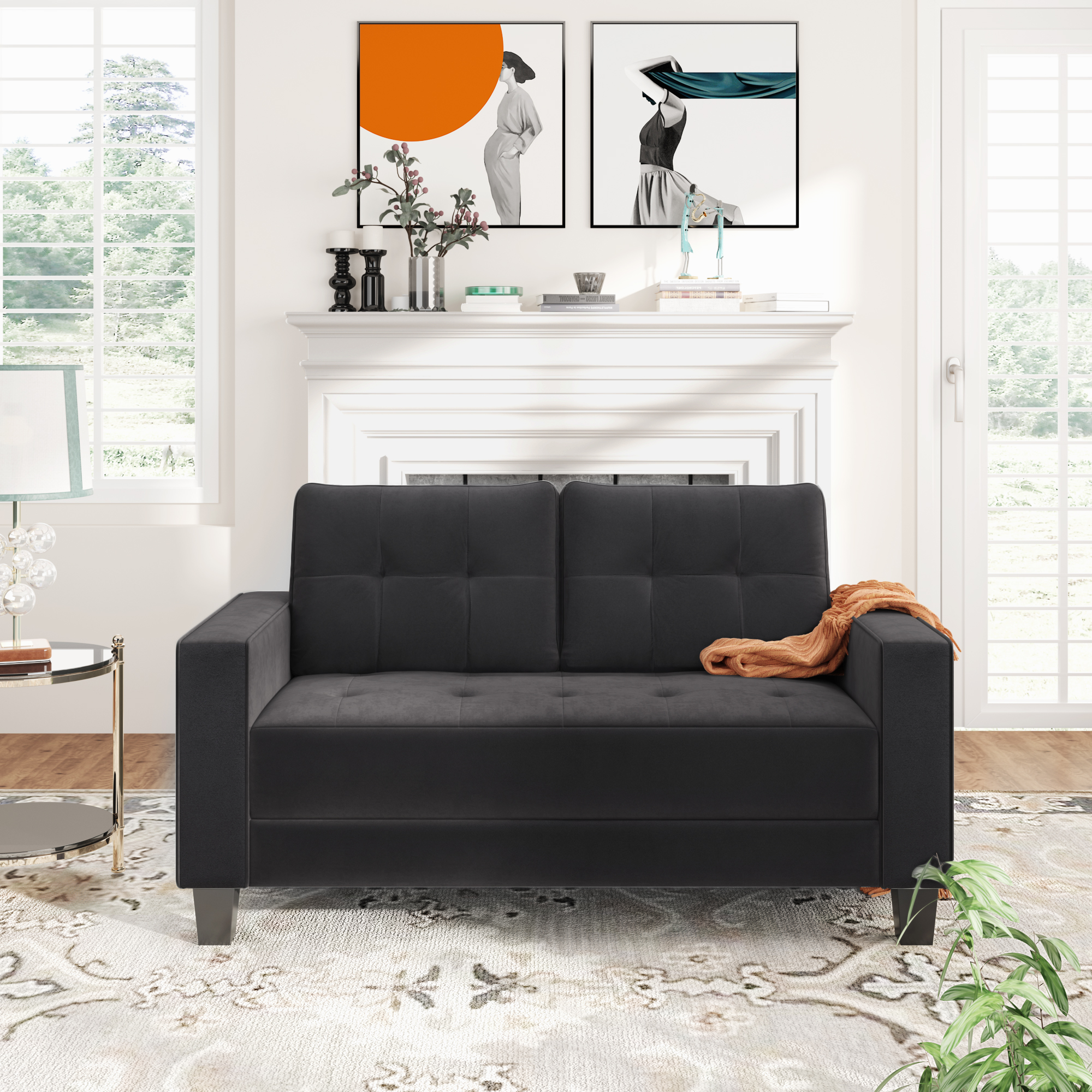 Orisfur. Comfortable Loveseat Modern Sofa Couch for Home Living Room (2-seat)-Boyel Living