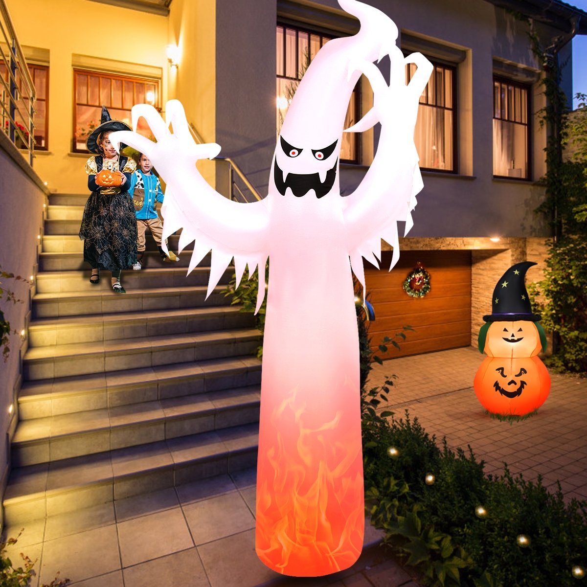 12 Feet Halloween Inflatable Decoration with Built-in LED Lights-Boyel Living