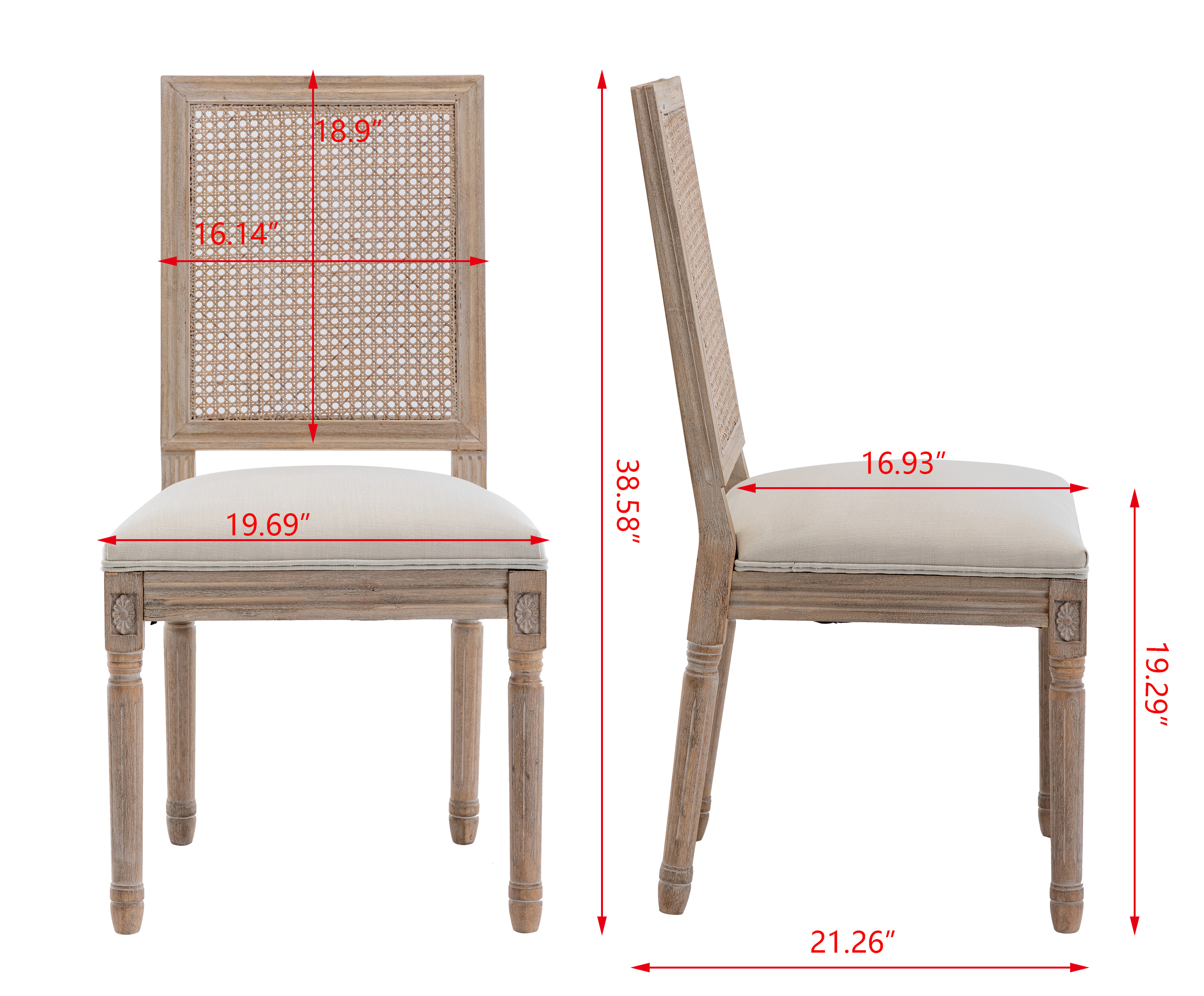 Solid Wood Dining Chairs Dimensions