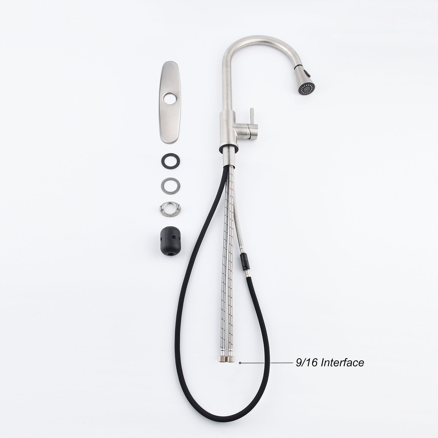 Kitchen Faucet with Pull Out Sprayer in Brushed Nickel-Boyel Living