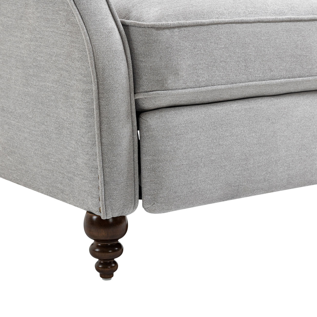 Boyel Living Push Back Reclining Chair Recliner with Wide Armrests and Rubber wooden legs, Blue/Gray-Boyel Living