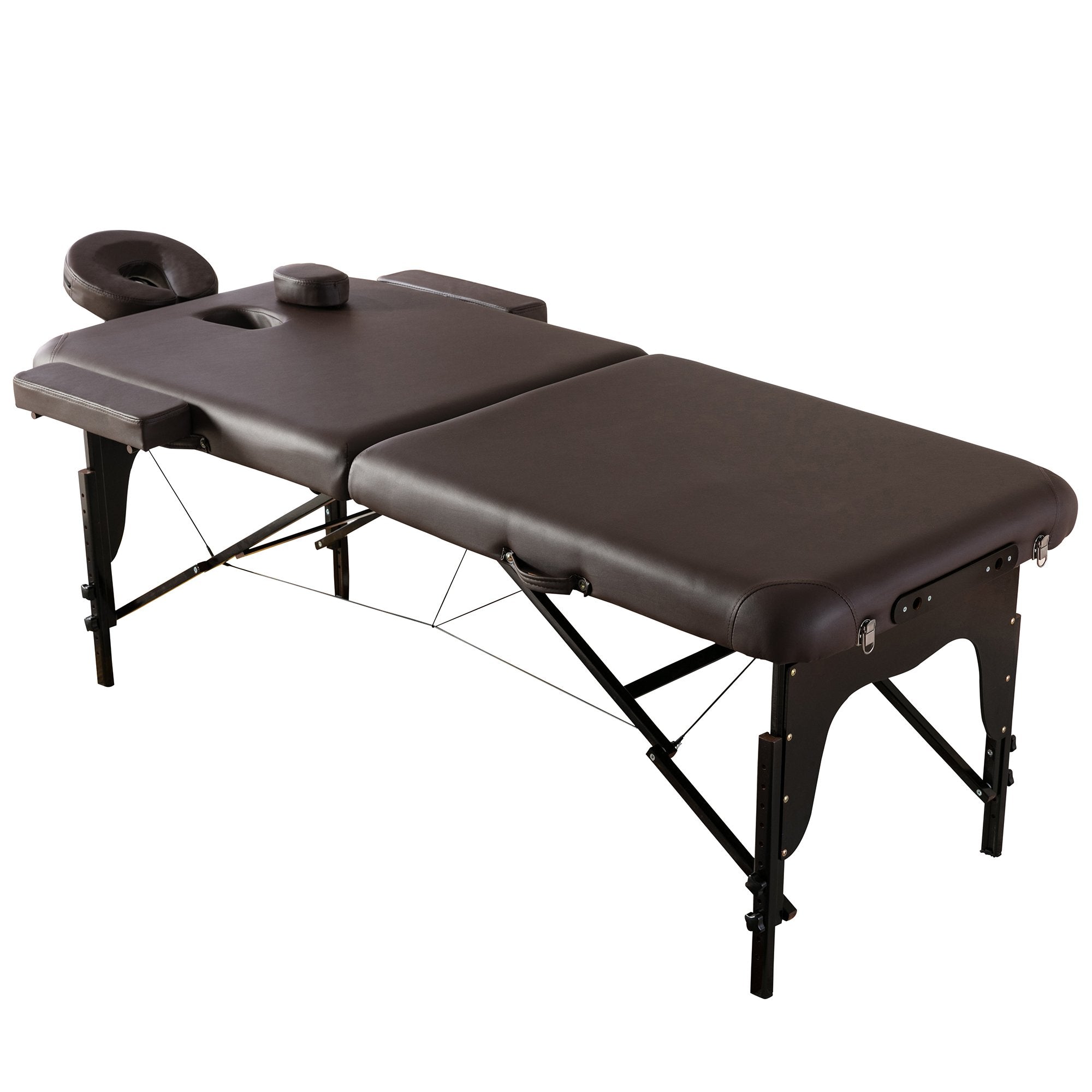 Portable Massage table, 2 Section Wooden Adjustable Folding Massage Table, PU leather  Spa  Bed-Boyel Living