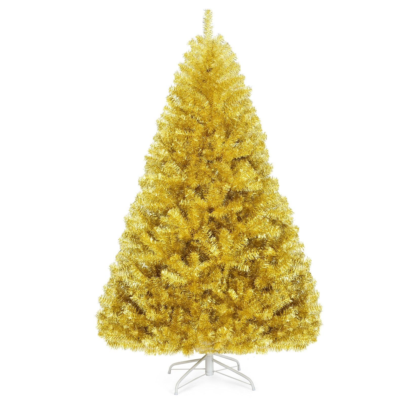 Artificial Tinsel Christmas Tree Hinged with Foldable Stand-6 ft-Boyel Living