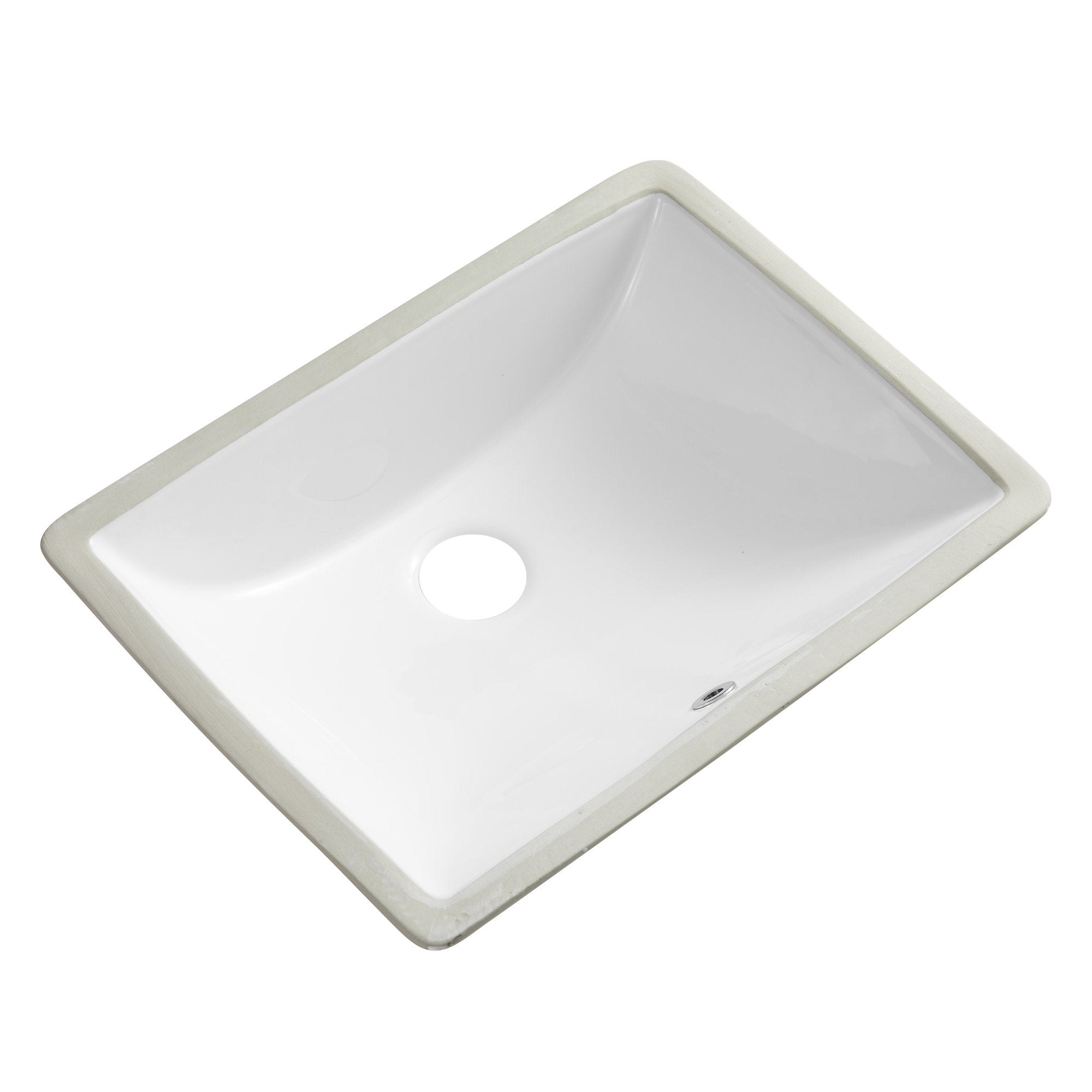 Ceramic Rectangular  Undermount White Bathroom Sink Art Basin-Boyel Living