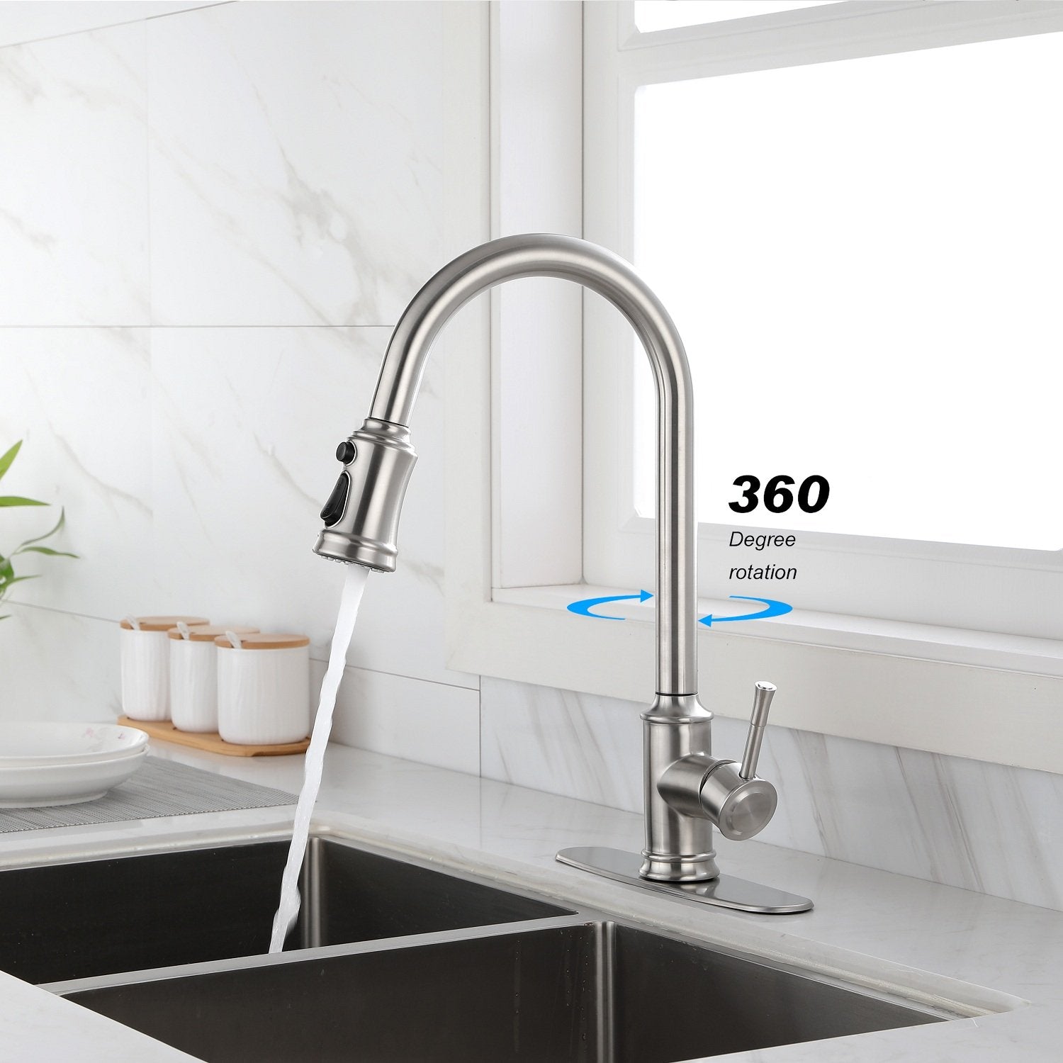 Touch Kitchen Faucet with Pull Down Sprayer-Boyel Living