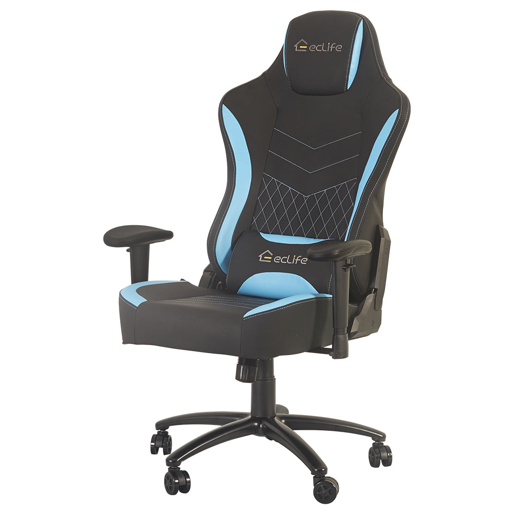 Massage Gaming Chair with Comfort High Density Shaping Foam-Blue-Boyel Living