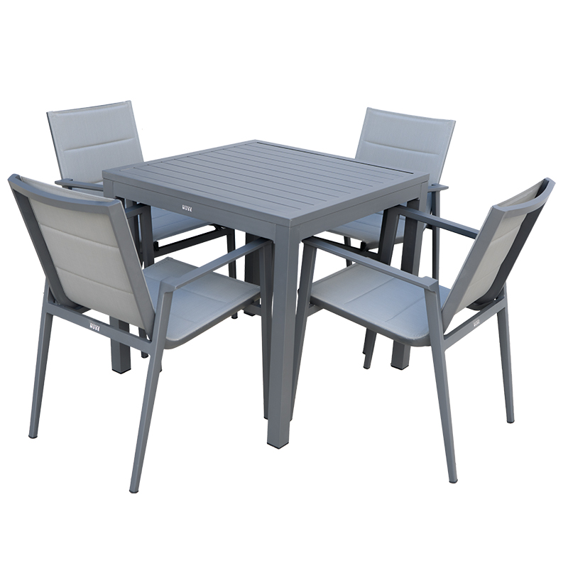 Modern Muse Aluminum Patio Dining Table and Chair 5 pcs Set-Boyel Living