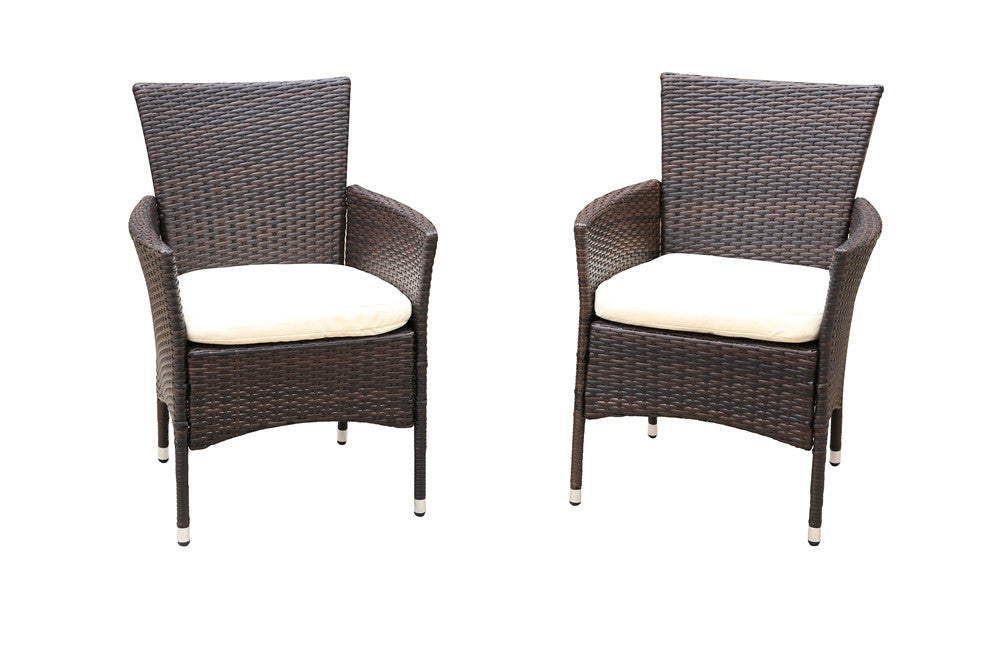2pcs Patio Rattan Armchair Seat with Removable Cushions-Boyel Living