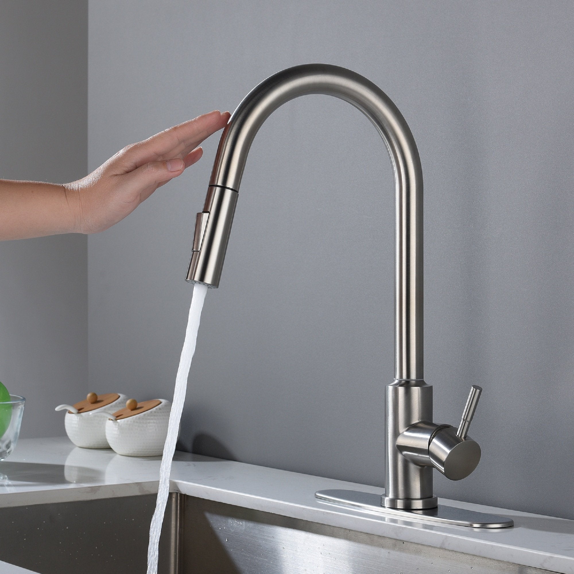 Touch Kitchen Faucet with Pull Down Sprayer-Boyel Living
